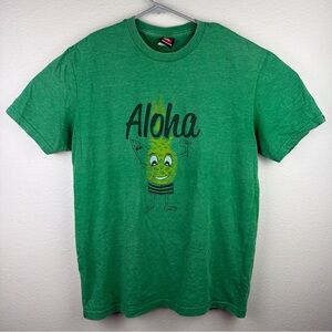 Quiksilver T Shirt Short Sleeve Aloha Surf Hawaii Y2K Green Men’s Large